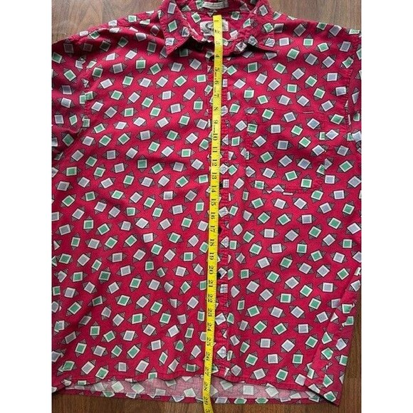 Vintage‎ Members Only Button Short Sleeve Shirt All Over Geometric Print LRG - Picture 6 of 7